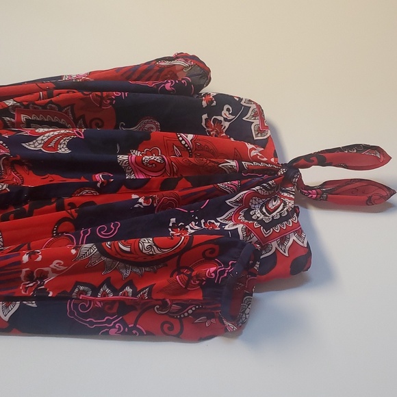 Peter Nygard Paisley Print Slit Sleeve Tie Front  Blouse  Size 16 - Picture 6 of 8